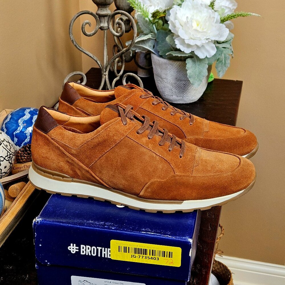 NIB Brothers United Men's Ocean City Oxfords, Camel, Sz 12
